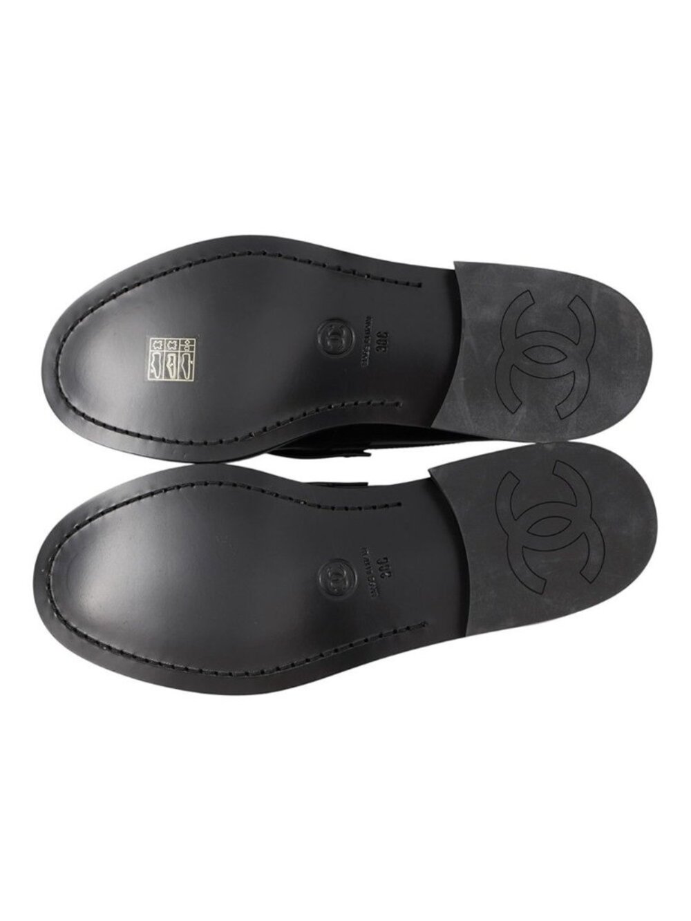 Chanel Loafers Back Toe Carre Shiny Calfskin 38c Shoes Black SS - Picture 4 of 10